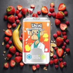 UWIN Crystal Twins 40000 Puffs Engangs vape Jordbær Banan Kjærlighet 66 – 32ml / Type-C